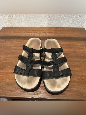 SAS Black Leather Sandals Women’s Size 8 M